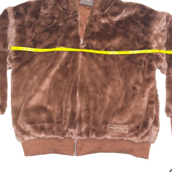 Forever 21 Brown Faux Fur Hoodie Jacket – Soft Plush Zip-Up – Size 1X - Picture 5 of 6